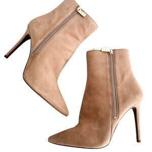Michael Kors Stiletto Ankle Boot NEW Size 10 Suede Leather Tan Point Toe